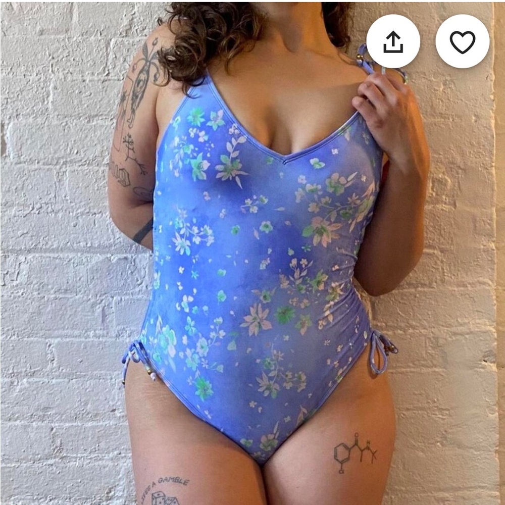 No Boundaries Blue Floral Swimsuit